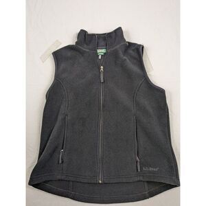 L.L. Bean Women's Polartec Soft‎ Fleece Solid Black Full Zip Vest Sz M